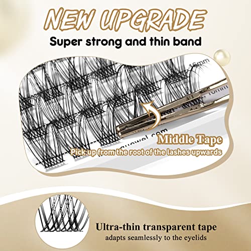 Cluster Lashes QUEWEL 72 Pcs DIY Cluster Eyelash Extension - Image 2