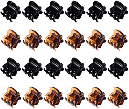Mini Hair Clips, Women's Hair Gripper 24 Pack Small Hair Clips, Plastic Orchid Clips, Plant Clips