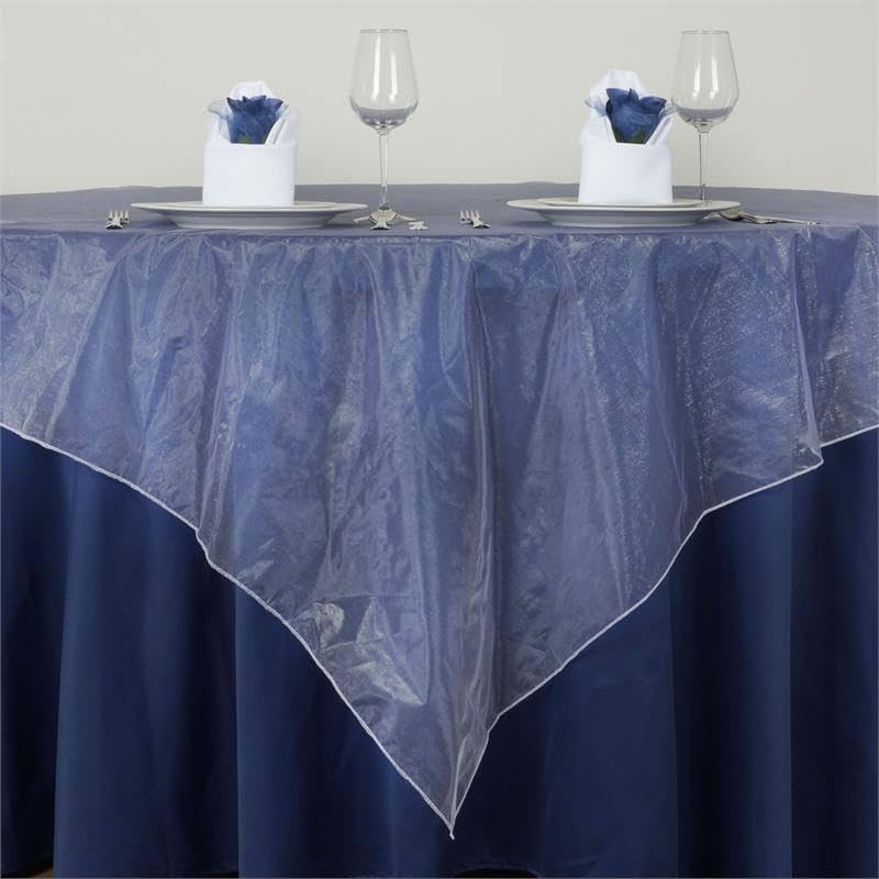 Miniatura 3 de Efavormart - Mantel cuadrado de organza blanca superpuesto, 72 x 72 pulgadas, mantel cuadrado para bodas, fiestas, eventos, banquetes