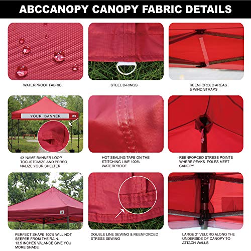 Image of ABCCANOPY Pop up Canopy Tent with Elegant Church Window 8X8,Burgundy