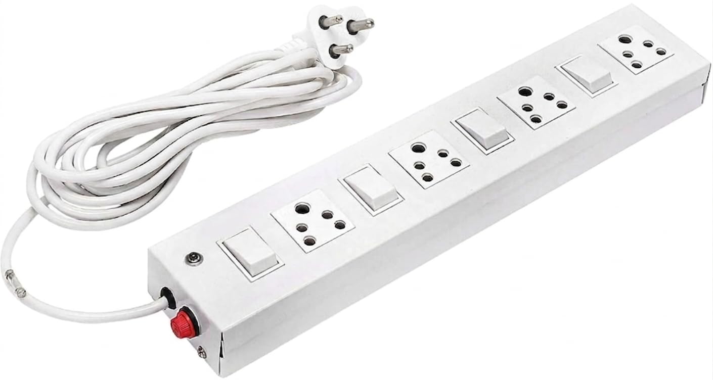 4 Way Extension Board with Individual Switches & Fuse | 3 Pin Heavy Duty Multi Plug Socket Extension Cord Strip Power Box for Home & Office-image-0