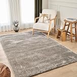 Ruglenza Shaggy Rugs Living Room 160x230 cm Dark Grey - Soft Fluffy High Pile Carpet, Modern Area Rug for Living Room and Bedroom, Easy to Clean, Cozy Stylish Thick Pile Floor Rug