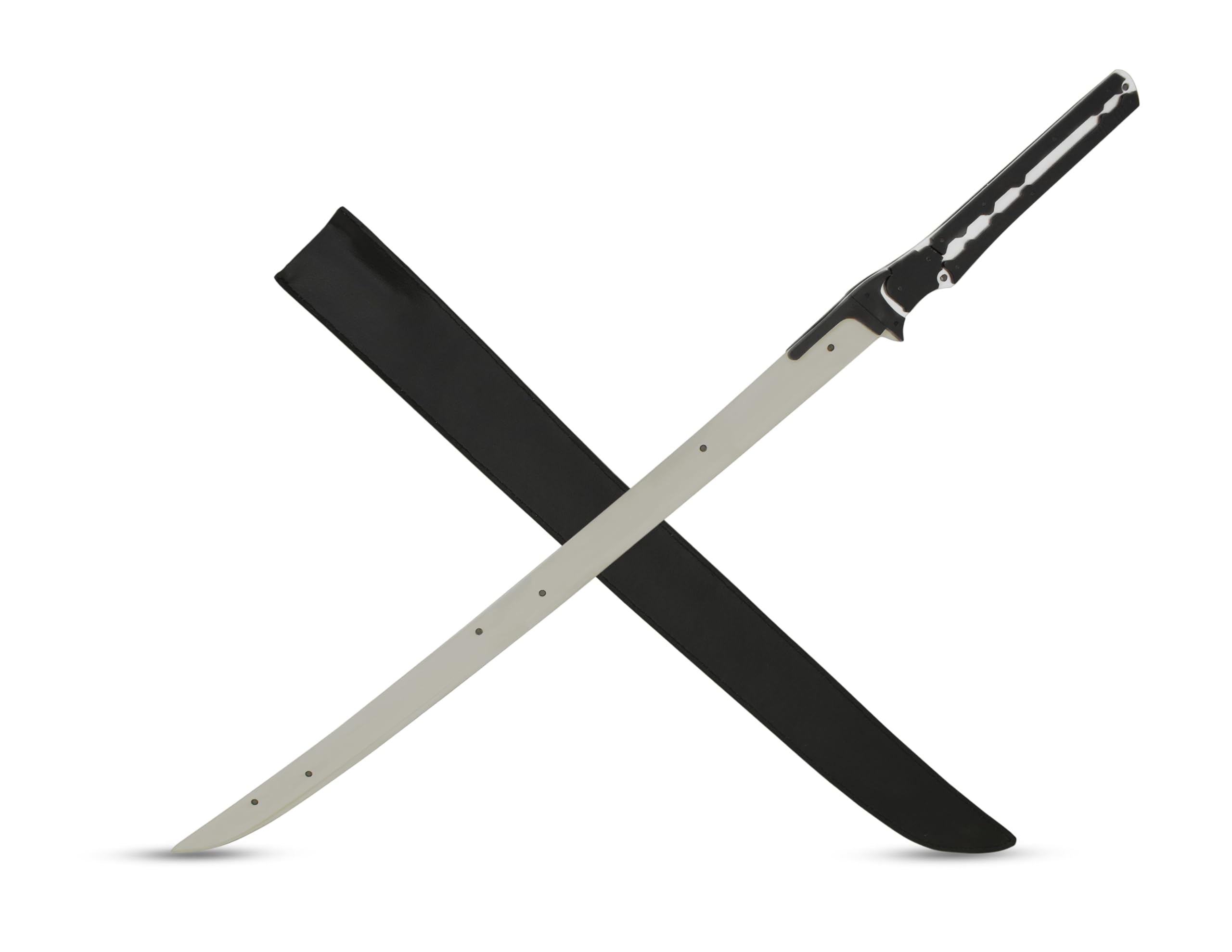 Snake Eye Tactical Full Tang Katana Sword - Stainless Steel Blade, Mirror Polished Finish, ABS Handle Inserts, Includes Faux Leather Sheath with Belt Loop