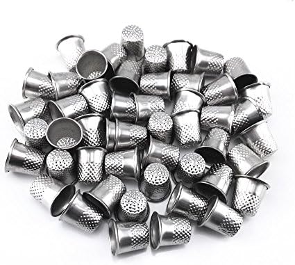 Honbay 50pcs Silver Sewing Quilting Metal Thimbles DIY Craft Finger Protector