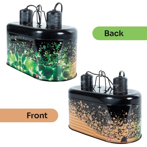 Image of WACOOL Reptile Light Fixture Deep Dome Dual Lamp Fixture, Tropical UVB Light Reptile Heat Lamp Kit Combo Holder, Premium Reptile Reflector with 2 Indenpent Switches (Tropical)