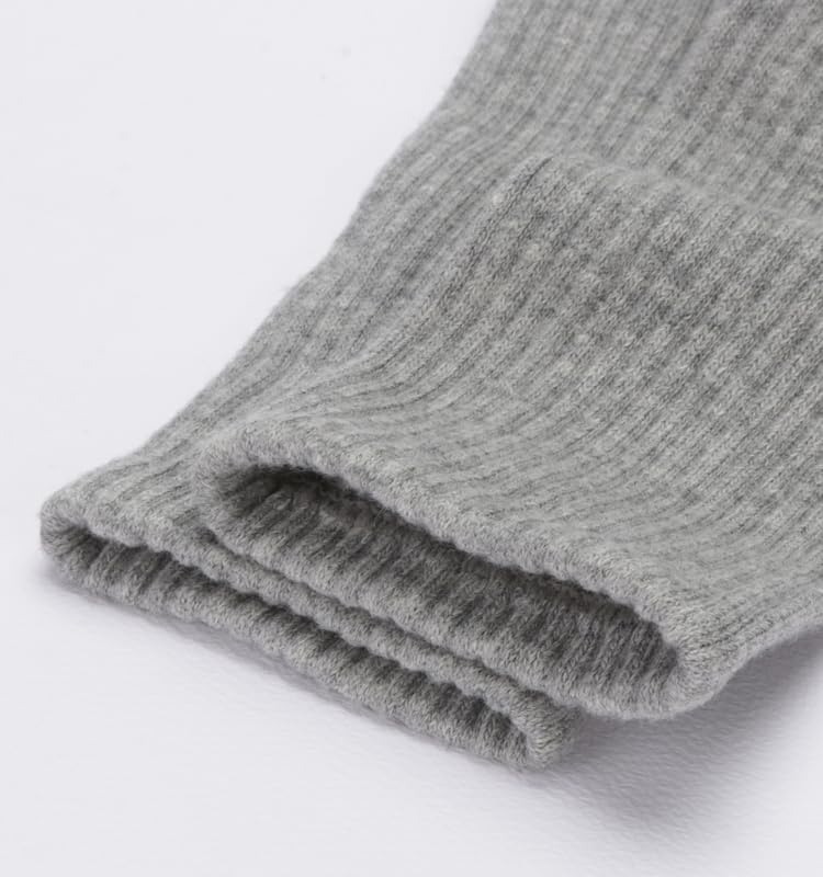 Cotton Crew Socks, Light Gray, Pack of 3 Pairs siez 10-13 - Image 4