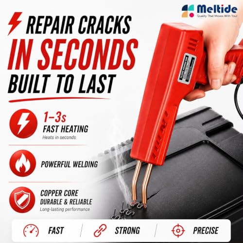 Image of Meltide Plastic Welder Kit, 2-in-1 Hot Stapler for DIY Plastic Repair