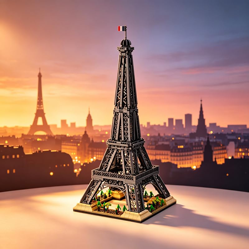 Image of SKY LINE OCEAN Eiffel Tower Building Blocks Set | Paris Landmark Architecture Model Kit for Kids & Adults | Detailed Construction Toy for Display & Decor | 5 Year Structural Warranty