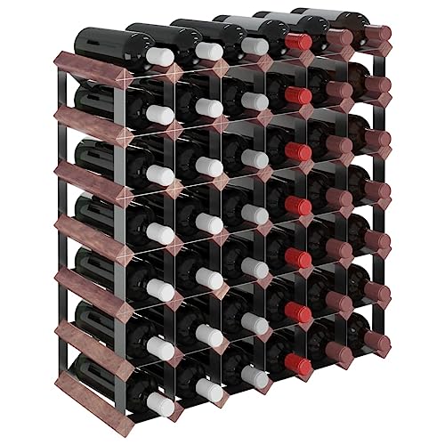 Soporte para botellas de vino de madera sólida, 42 botellas miniatura 3