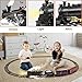 JONEALA Train Set with Remote Control,Electric Train Track Around Christmas Tree W/Cargo Vehicle,Light & Sounds,Alloy Steam Locomotive Engine Train Toy Gift for Boys Girls 4 5 6 7 8 9 10
