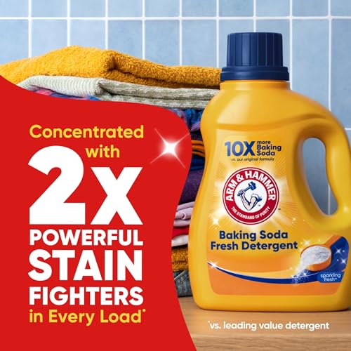 ARM and HAMMER Baking Soda Fresh Liquid Laundry Detergent, Sparkling Fresh Scent, 110 Load - image 4