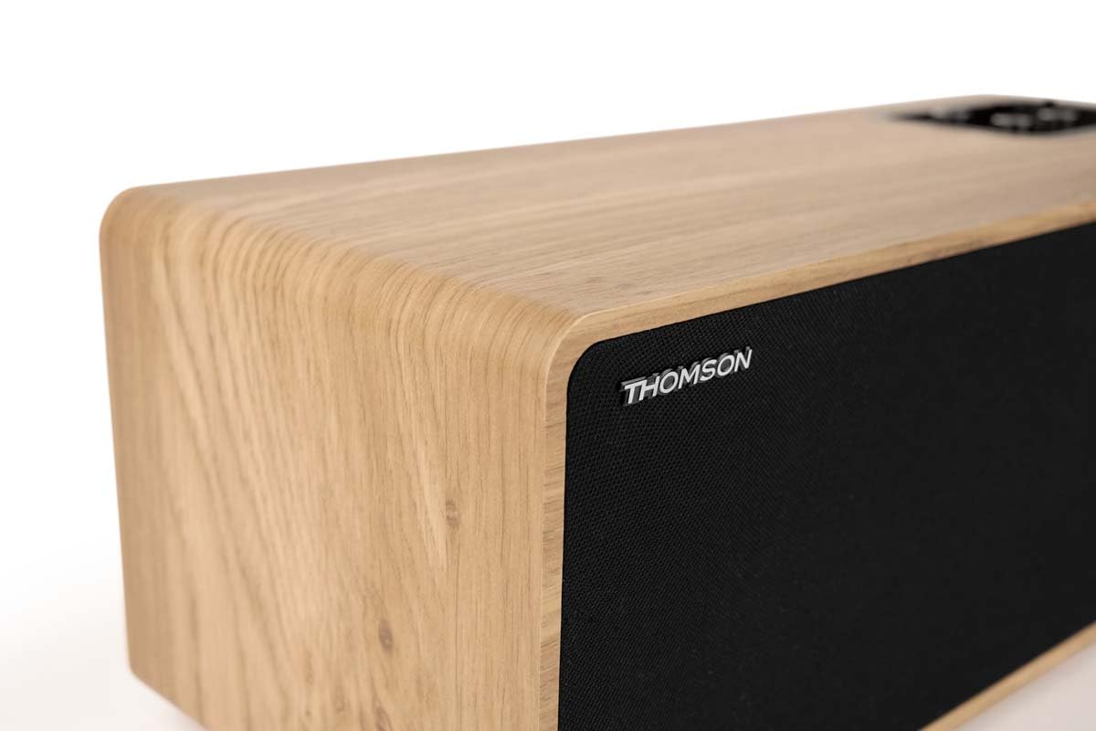 THOMSON Cosy Enceinte 150W Stéréo, Bluetooth 5.3, Lecture USB, Télécommande, recommandé pour Barre de Son TV Home Cinema, Smartphone, Platine Vinyle, PC et Console Jeu Video. en Bois – WS852