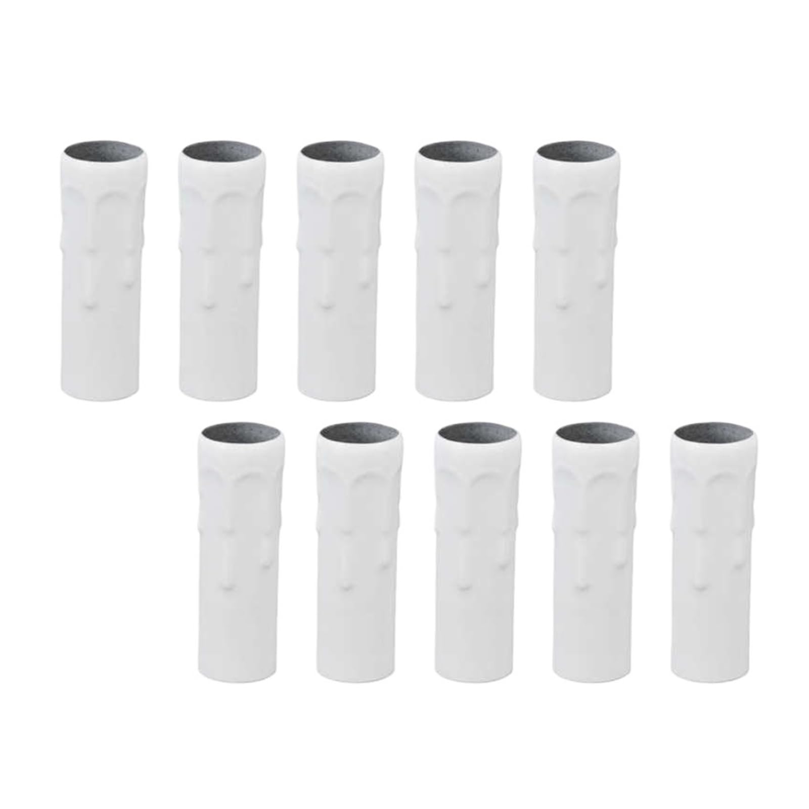 DFGBAPKBL Candle drip Sleeve Tube 25x80mm Lamp Holder Sleeve Metal Tube for Candle Base Lighting Accessories(White)