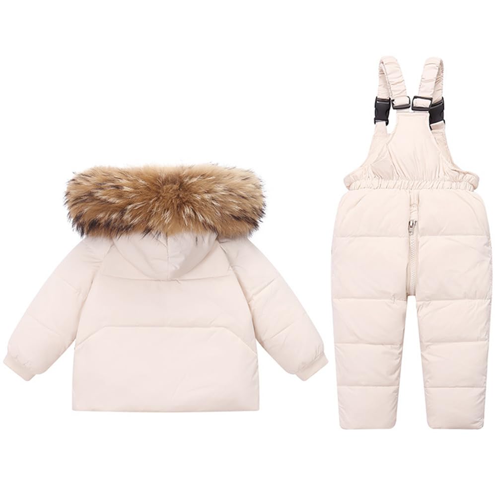 Combinaison de Ski Fille Chaude Vêtements de Ski Garçon Coupe-vent Combinaisons de Neige Bébé avec Capuche