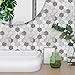 Master_GGGGG Frise Murale Autocollant Papier Peint imperméable en PVC Autocollant de cuisine et de salle de bain Décor Mural Hexagone gris 25 cm X 25 cm1 lot de 10 pièces