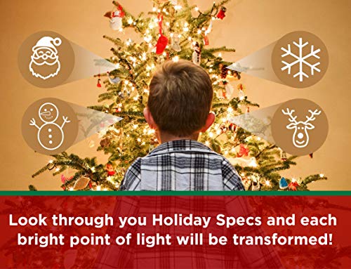 image for Holiday Specs Plastic 3D GLASSES- 4pk Holographic glasses, Look throug