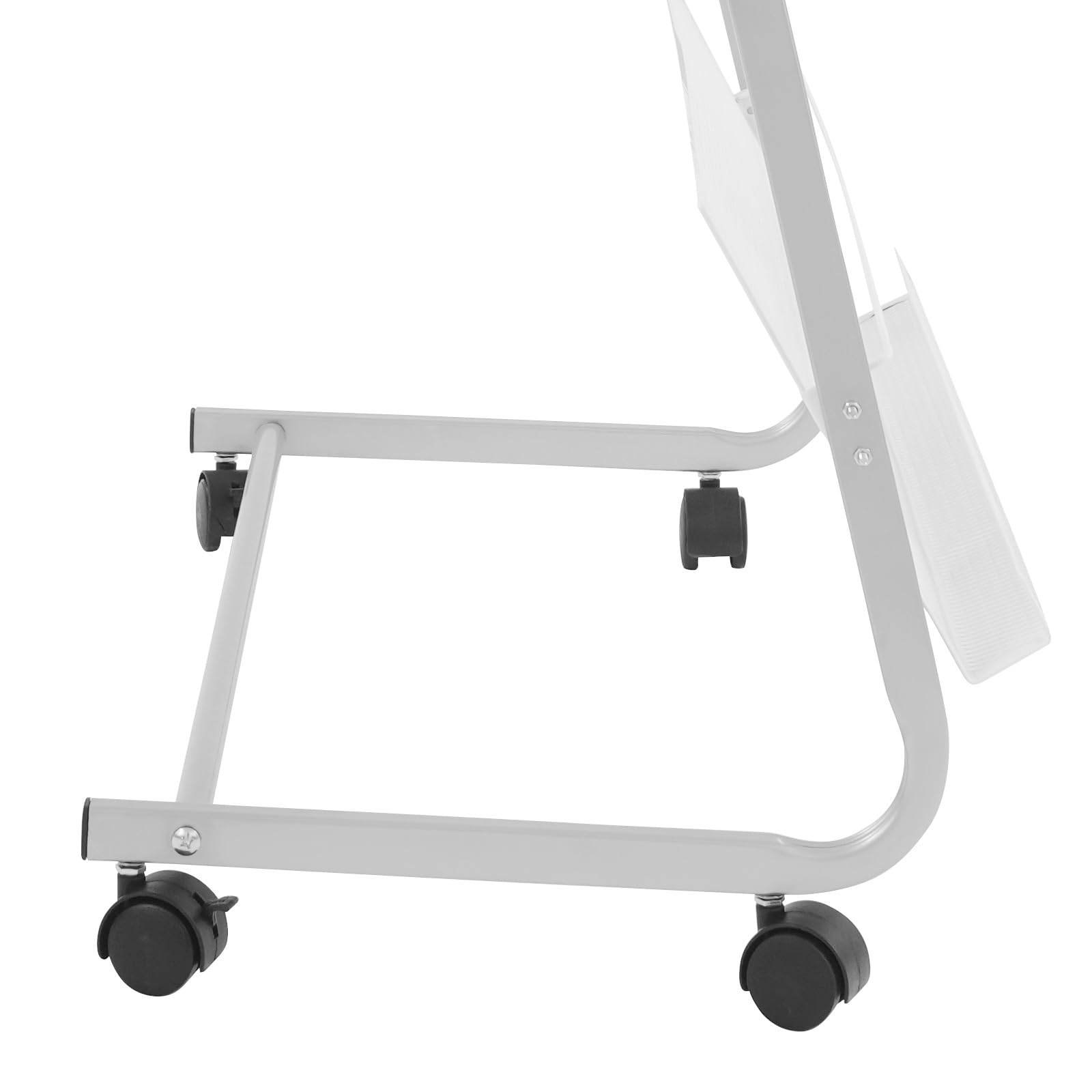 Portariviste a 4 ripiani, in argento, con ruote, per atelier, biblioteche, uffici, 63 x 36 x 148 cm