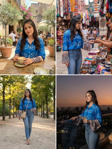 Image of GRECIILOOKS Women Printed Formal Shirt | Stylish Office Top | Casual Full Sleeve Shirts | Trendy Summer Tops | Smart Casual Printed Top for Women's | French Crep Button Down Modern Fit