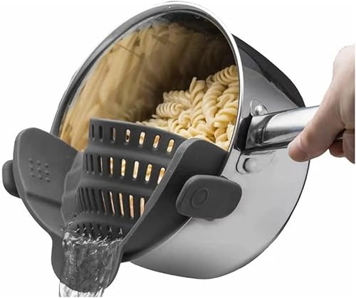 Snap N Strain - Colador de olla y colador de pasta - Colador de silicona ajustable para ollas, sartenes y cuencos - Colador de cocina