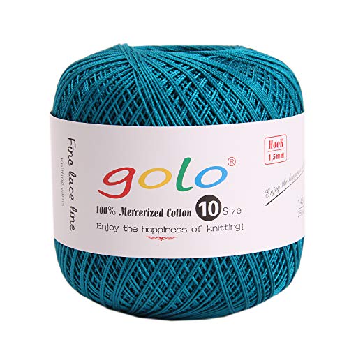 golo Crochet Thread Size10 Cotton Yarn for Crochetting Blue Yarn 6-661