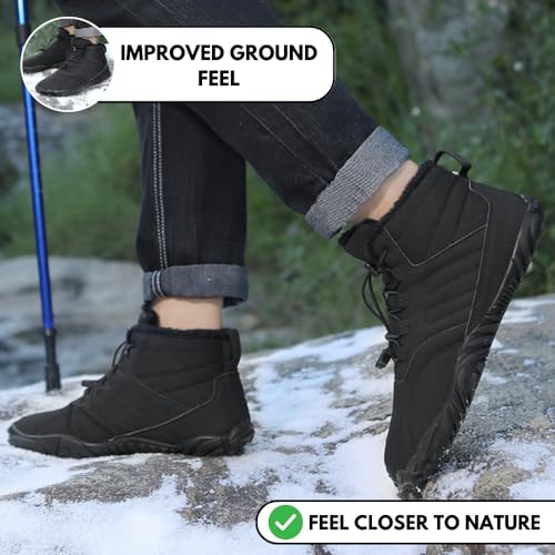Image of Hike Footwear Caspar Pro HF - Non-slip and Healthy Comfortable Winter Barefoot Pro Shoes Provide Warmth and Support, Natural Walking Hike Boots For Women Men