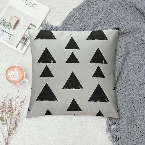 Glidax White Pillow Covers With Black Triangles Print Boho Aztec Blend Square Decorative Throw Pillow Covers For Sofa Couch Bed Decor,Multi-Size White thumb #1