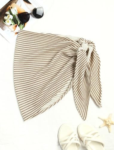 Image of ZAFUL Women Beach Sarong Bathing Suit Wrap Skirt Textured Bikini Swimsuit Cover Ups for Swimwear