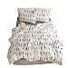 BuLuTu Feather Duvet Cover Set Queen Kids White Cotton,Lightweight 3 Pieces Reversible Teen Boys Girls Bedding Sets Full Size with Zipper Closure,Women Men Duvet Cover Queen Size,No Comforter