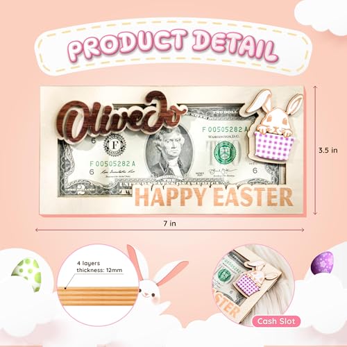 Easter Money Holder, Easter Basket Stuffers With 3 Bunny Tags, Easter Gifts for Teens, Easter Gifts for Adults, Money Holder for Gift, Easter Bunny Money Gift2