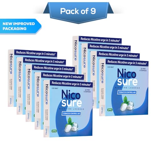 Image of Nicosure Lozenge - Pack of 9-108 pcs | Icemint Flavour| mini Size Max Flavour