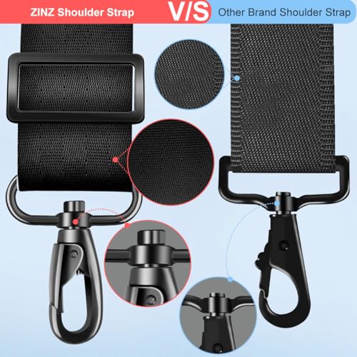 ZINZ 77 inch Bag Shoulder Strap with Ultra Cushion Breathable Pad, Durable Strap with Double Adjustable Buckles for Bags4