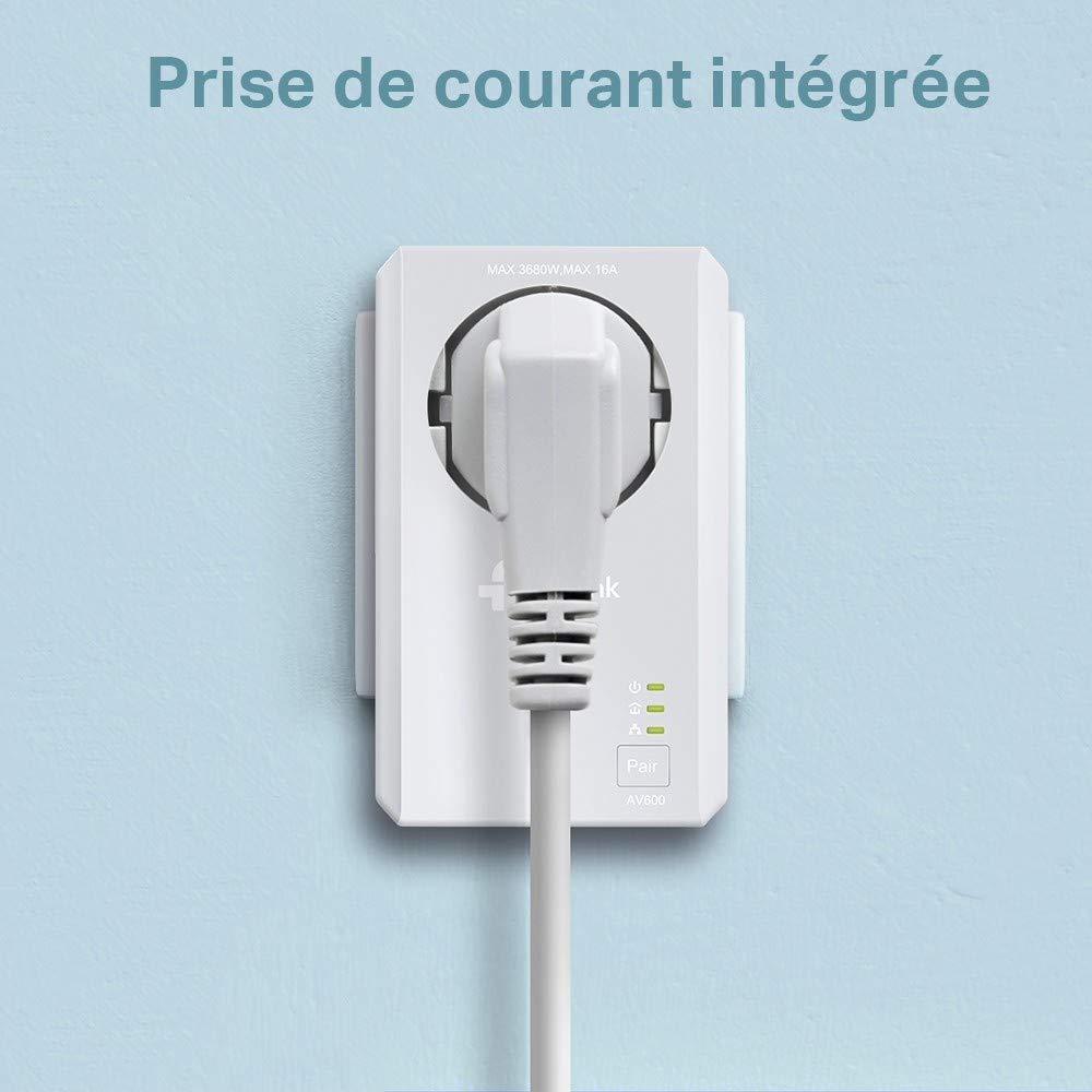 TP-Link CPL AV600 Wi-Fi 300 Mbps, 2 Ports Fast Ethernet, Pack de 2 CPL (TL-WPA4225KIT)