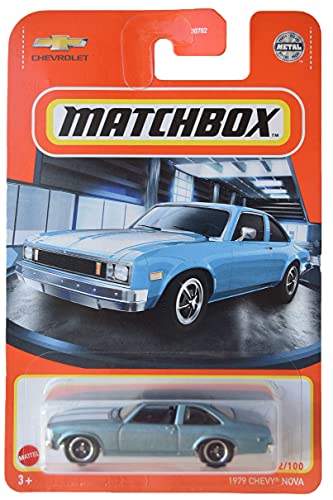 Matchbox 1979 Chevy Nova azul miniatura 1