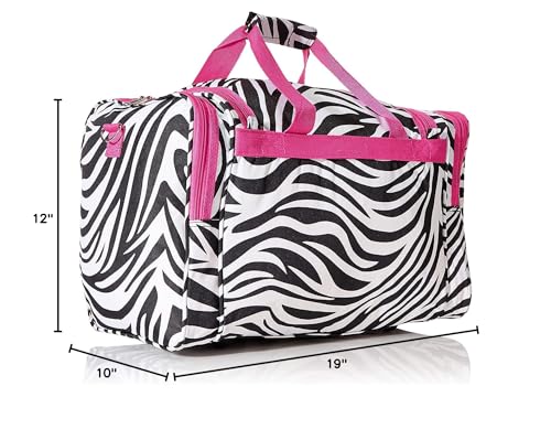 World Traveler Animal Prints 19-inch Duffel Bag, FuchsiaTrim Zebra4