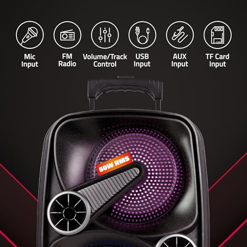 Image of Artis BT909 50W Wireless Bluetooth Party Speaker with FM /USB /Aux in /TF Card & Wireless Mic.