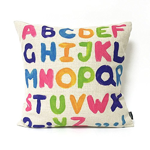 Funhom Home Decorative Pillows Colorful English Alphabet Pillow Cover Letter Cushion Cover Throw Linen Pillow Covers 18X18 Inches #TOP3