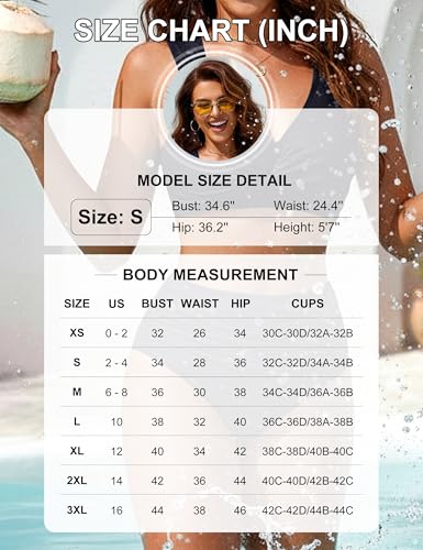 Image of Blooming Jelly Women High Waisted Bikini Sets Tummy Control Swimsuits Color Block Two Piece Drawstring Bathing Suit