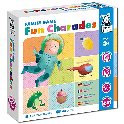 Captain Smart Lernspiel für Kinder, Scharade| Kreativität, Fantasie, Familienspiel | Brettspiel für 3 Jahre Jungen & Mädchen | 2+ Spieler | Lernspielzeug, Geschenk für Kinder 3-9 Jahre, Fun Charades Cover