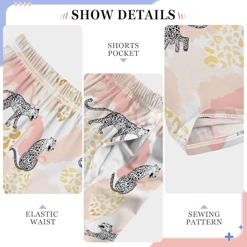 Cheetah Boys Long Pants Soft Trousers Elastic Waist Kids Lounge Bottoms with Pockets S-XL4