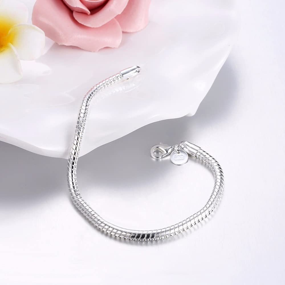 Pulsera de Cadena de Serpiente de 4mm para Mujer y niña, lo más Nuevo