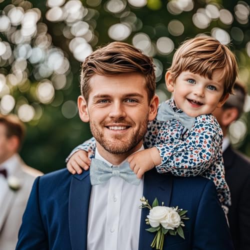 Paisley Bow Ties for Men Kids, Classic Adjustable Pre-Tied Bowties with Gift Box for Mens Wedding Party3