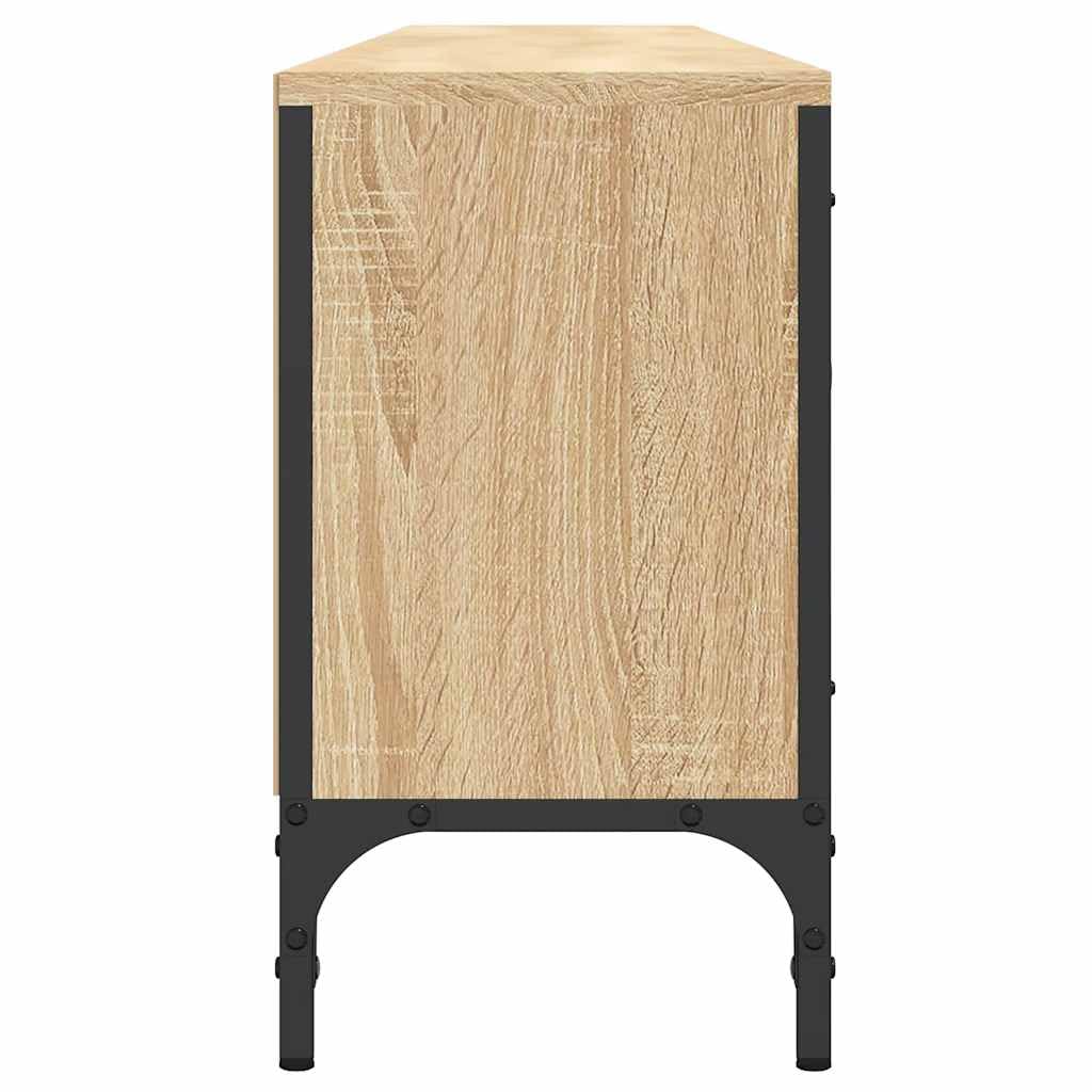 TV-Schrank Sonoma-Eiche mit Schublade 200x25x44cm Holzwerkstoff Metallrahmen Stauraum Lowboard Wohnzimmer Schlafzimmer