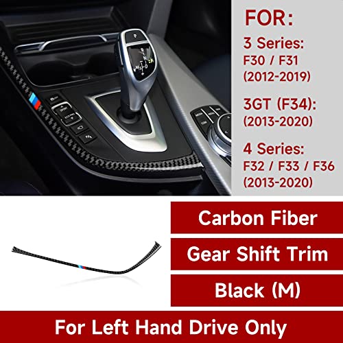 Image of Car Gear Shift Panel Trim Carbon Fiber Decal Center Console Sticker fits for BMW 3 4 Series 2012-2019 Accessories