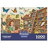 Bücherverkauf der Bibliothek Hölzerne Puzzles Wasserfest 1000 Teile DIY- Puzzle Für Erwachsene Herausfordernd Und Kniffligzur Heimdekoration
