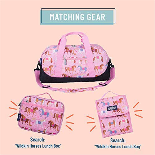 Wildkin Kids Overnighter Duffel Bags For Boys & Girls, Perfect For Early Elementary Sleepovers Duffel Bag For Kids, Carry-On Size & Ideal For School Practice Or Overnight Travel Bag (Horses) #TOP2
