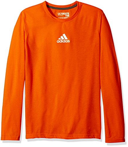 adidas Big Boys' Ultimate Long Sleeve Tee, Unity Orange, X-Large/18