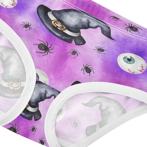 Fun Toddler Underwear Floral 2t Cotton Panties for Girl Halloween Witch Hats Purplel Briefs Girls Undies4