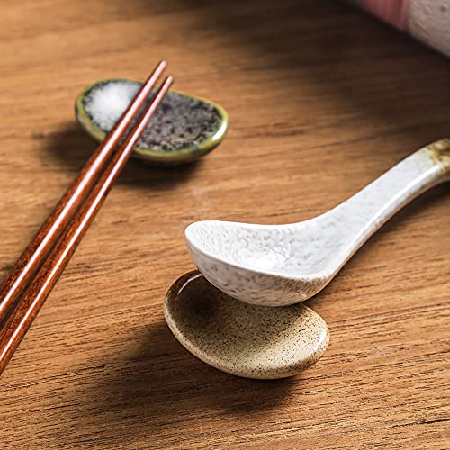 Small Ceramic Spoon Rest 5 pcs (0.55" x 1.45" x 2.16") - Image 3