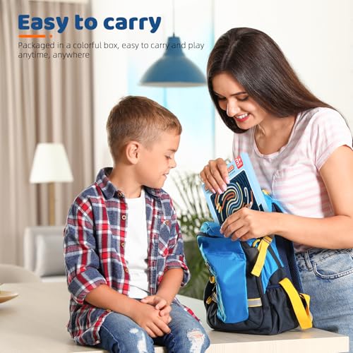 Sensory Activity Board: Ednzion Double-Sided Silicone Fidget Toy for Kids & Adults | Silent, No Mess, Calming for Anxiety, ADHD & Autism | Portable with Travel Bag & 20 Strings | Ages 3+ - Image 5