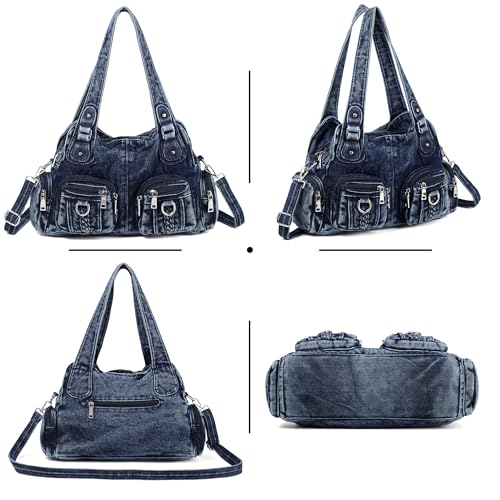 Casual Washed Denim Shoulder Bags Top Handle Lady's Hobo Bags Women Purses And Handbags2